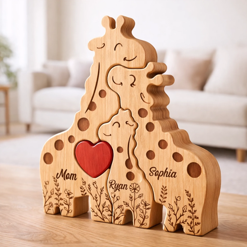 Custom Shaped Wooden Art Puzzle - Personalized Mother's Day Birthday Gifts For Mom, Grandma - Together Tall, Together Strong