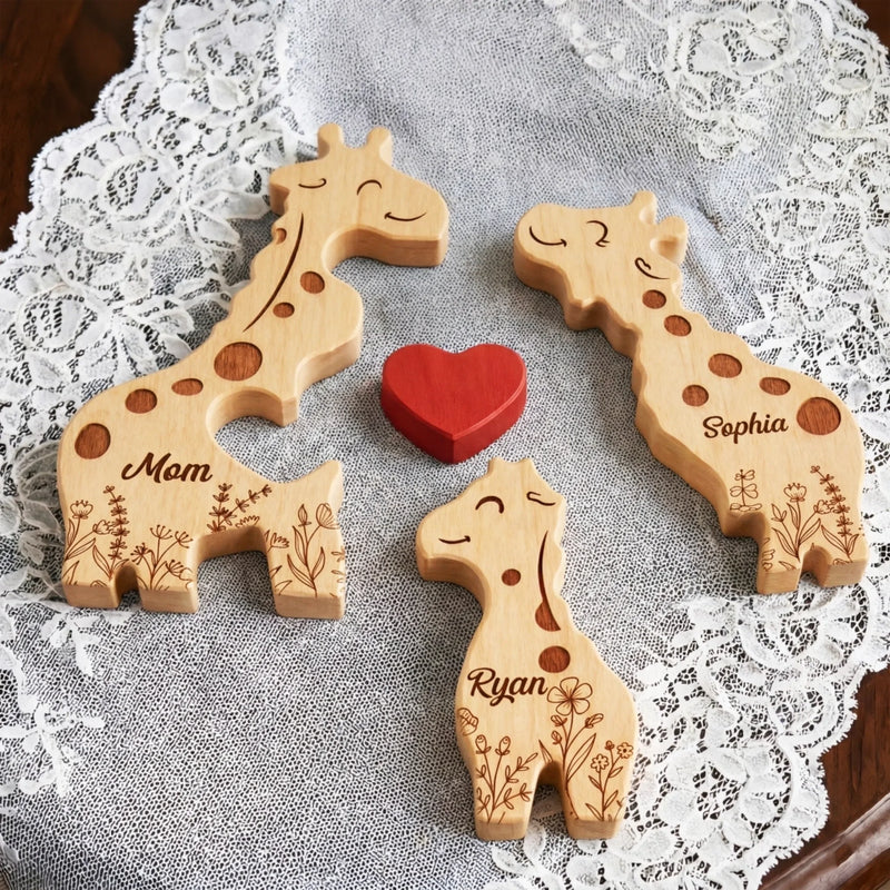 Custom Shaped Wooden Art Puzzle - Personalized Mother's Day Birthday Gifts For Mom, Grandma - Together Tall, Together Strong
