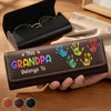 Custom PU Leather Eyeglass Case - Personalized Father's Day Birthday Gifts For Dad, Grandpa - Grandpa My Hero Always