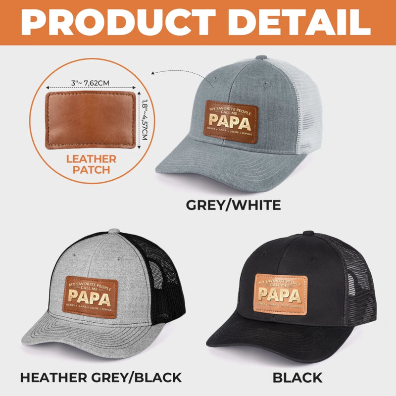 Custom Leather Patch Hat - Personalized Father's Day Birthday Gifts For Dad, Grandpa - Legendary Grandpa Vibes