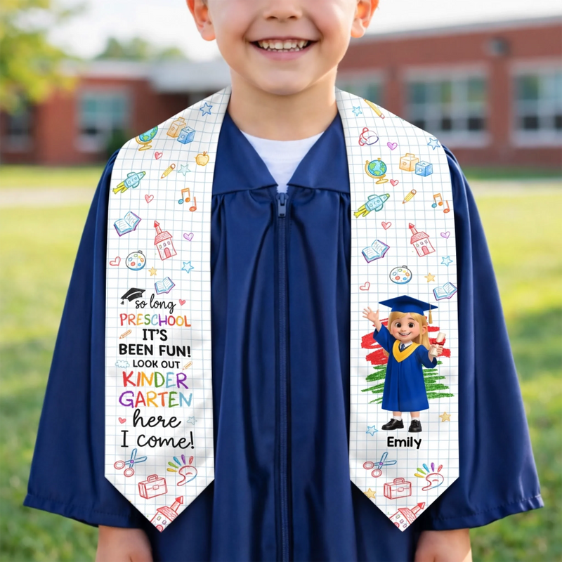 Custom Kids Graduation Stole - Personalized Graduation Gifts For Kids - Dream Big, Achieve More