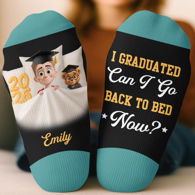Custom Crew Socks - Personalized Graduation Gifts For Him, Her - Hard Work Turns Into Success