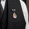 Custom Photo Teardrop Pin - Personalized Memorial Sympathy Graduation Gifts For Him, Her - With Me Every Step