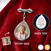 Custom Photo Teardrop Pin - Personalized Memorial Sympathy Graduation Gifts For Him, Her - With Me Every Step