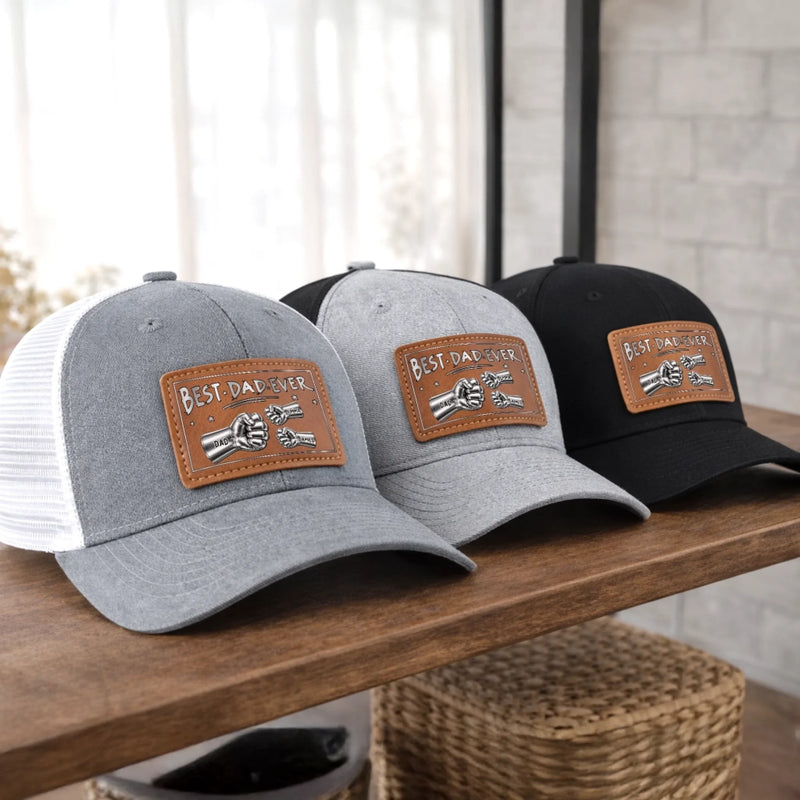 Custom Leather Patch Hat - Personalized Father's Day Birthday Gifts For Dad, Grandpa - Dad Mode Always On