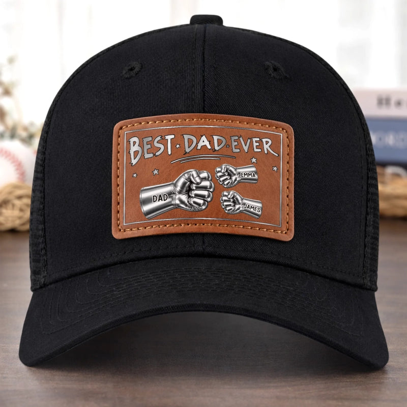 Custom Leather Patch Hat - Personalized Father's Day Birthday Gifts For Dad, Grandpa - Dad Mode Always On