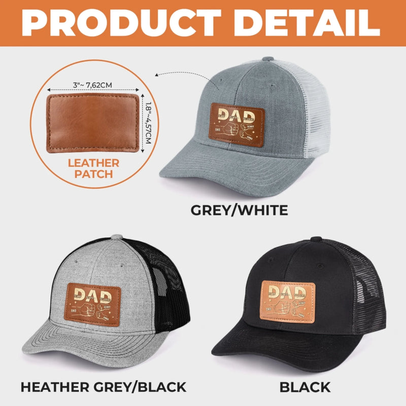 Custom Leather Patch Hat - Personalized Father's Day Birthday Gifts For Dad, Grandpa - You Mean The World