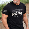 Custom Unisex T-Shirt With Design On Sleeve - Personalized Father's Day Birthday Gifts For Dad, Grandpa - Dad Life Best Life