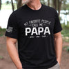 Custom Unisex T-Shirt With Design On Sleeve - Personalized Father's Day Birthday Gifts For Dad, Grandpa - Dad Life Best Life