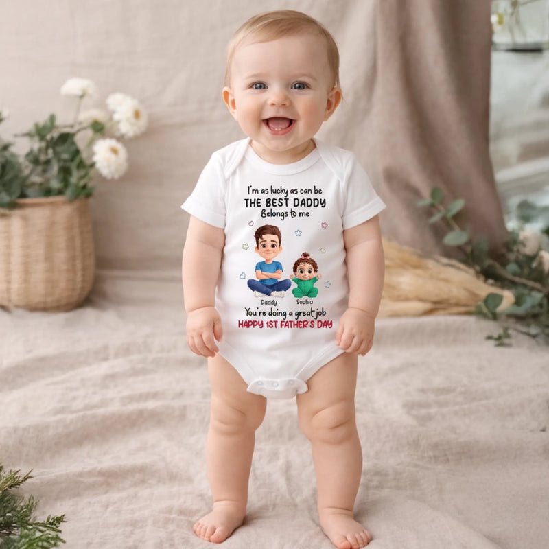 Custom Baby Onesie - Personalized Baby Shower, Gender Reveal Gifts For New Moms, New Dads, New Parents - Tiny Hands, Big Love