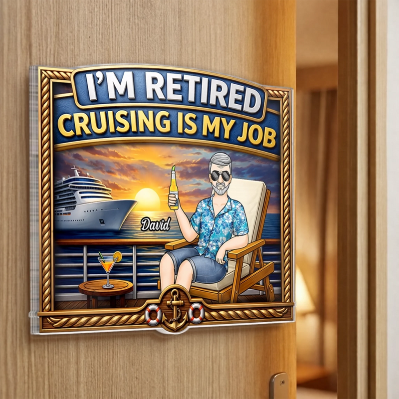 Custom Cruise Ship Door Magnet - Personalized Summer Vacation And Travel Gifts For Husband And Wife, Him And Her - Our Journey Continues At Sea