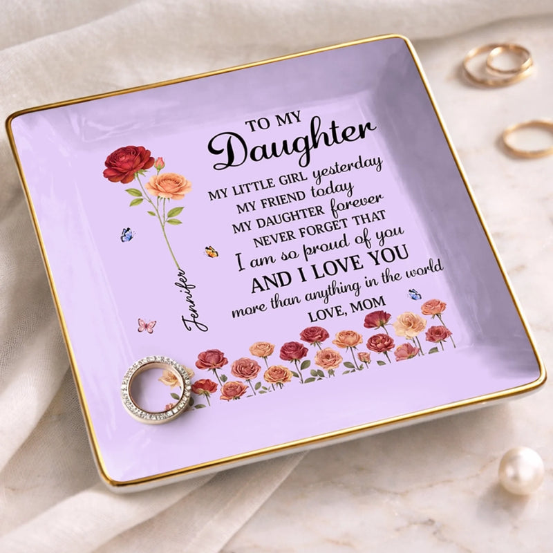 Custom Full-Print Jewelry Dish - Personalized Mother's Day Birthday Gifts For Daughter, Daughter-In-Law - My First Little Love