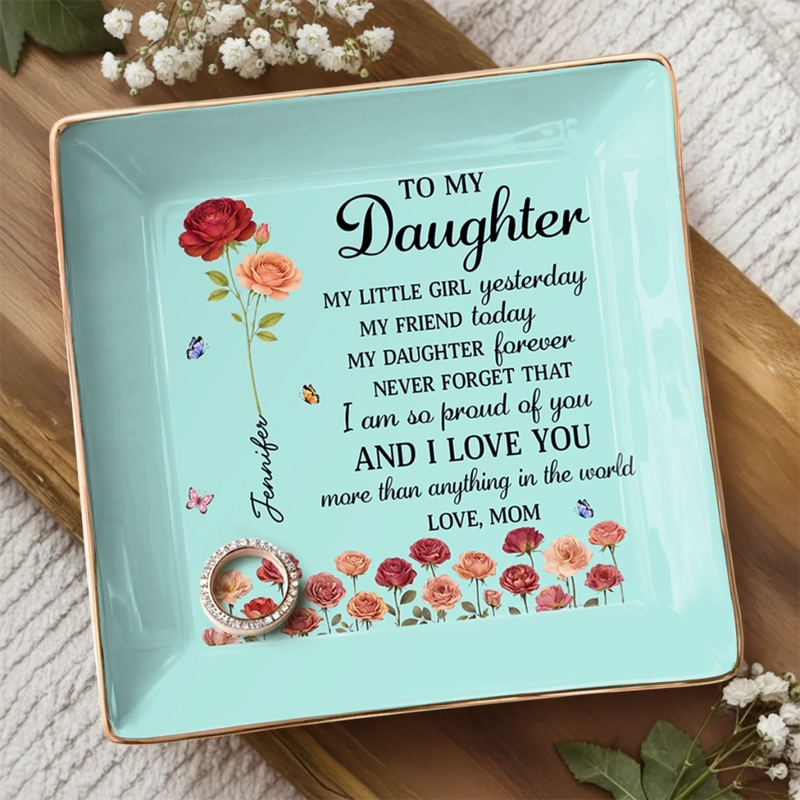 Custom Full-Print Jewelry Dish - Personalized Mother's Day Birthday Gifts For Daughter, Daughter-In-Law - My First Little Love
