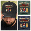 Custom Vintage Washed Denim Baseball Cap - Personalized Mother's Day, Father's Day Gifts For Dog Lovers, Dog Dad And Mom - Forever Loved By Wagging Tails