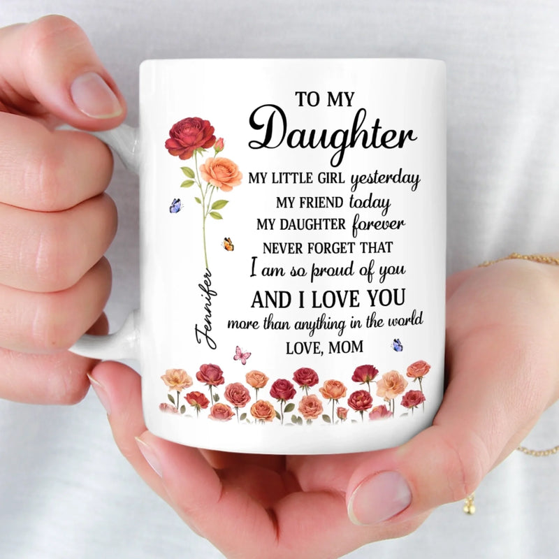 Custom Mug - Personalized Mother's Day Birthday Gifts For Daughter, Daughter-In-Law - My Daughter, My World