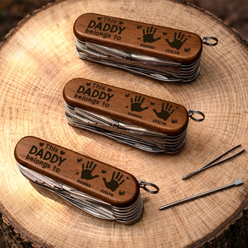 Custom 15-in-1 Pocket Multi Tool - Personalized Father's Day Birthday Gifts For Dad, Grandpa - Grandpa The Real MVP
