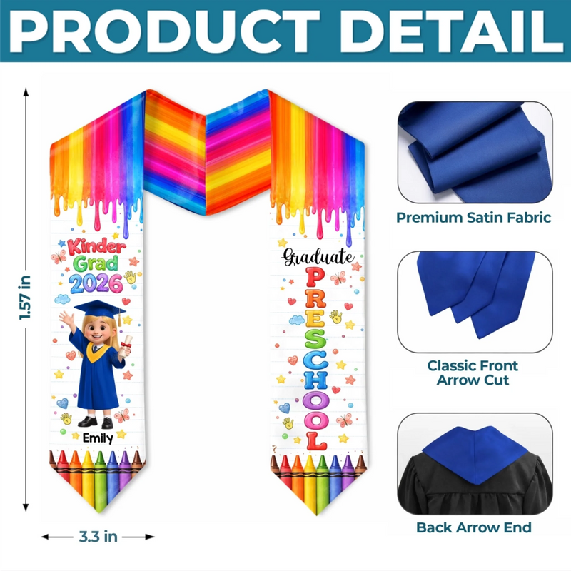 Custom Kids Graduation Stole - Personalized Graduation Gifts For Kids - The Future Is Yours