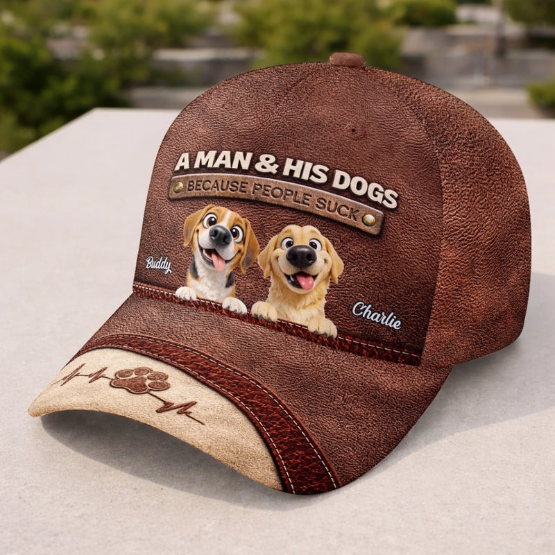Custom Hat, All Over Print Classic Cap - Personalized Birthday Gifts For Dog Lovers, Dog Dad And Mom - Aging With My Dogs