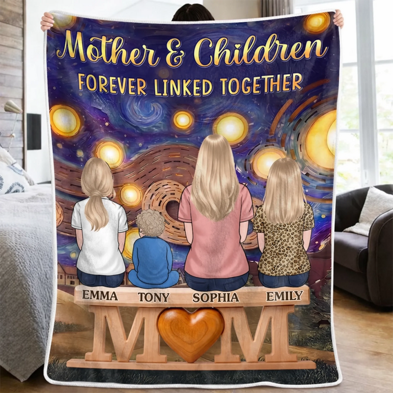 Custom Blanket - Personalized Mother's Day Gifts For Mom, Grandma - Her Heart Holds Us All