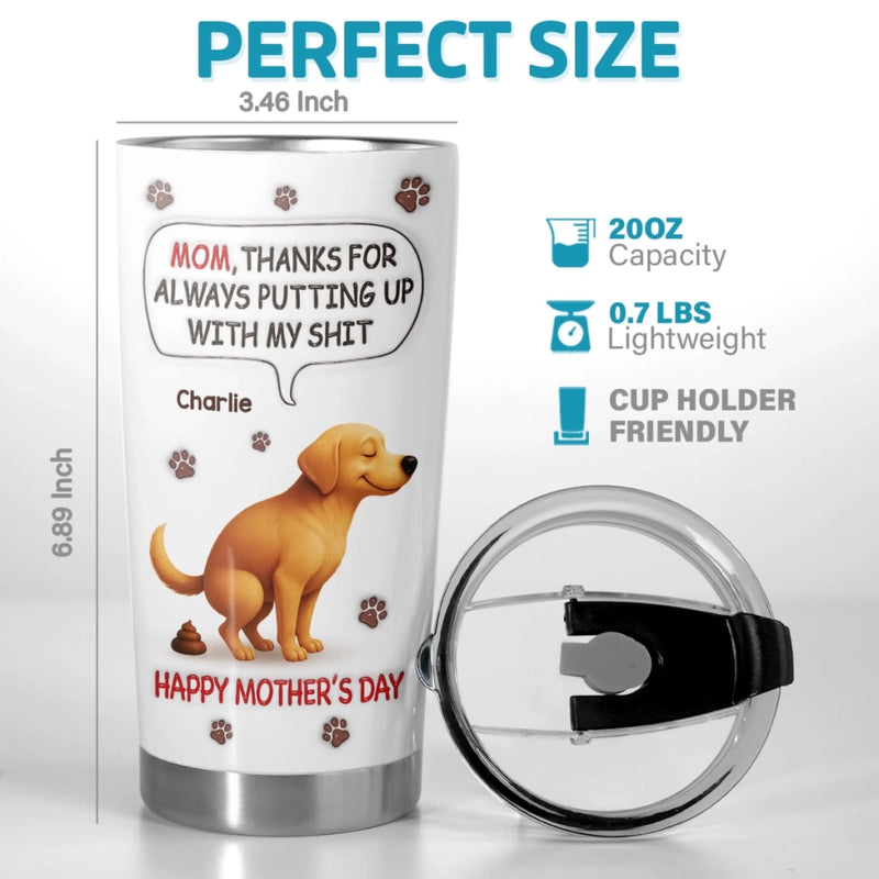 Custom 3D Inflated Effect Printed Tumbler - Personalized Mother's Day Gifts For Dog Cat Lovers, Dog Dad And Mom, Cat Owners - Her Favorite Little Troublemaker