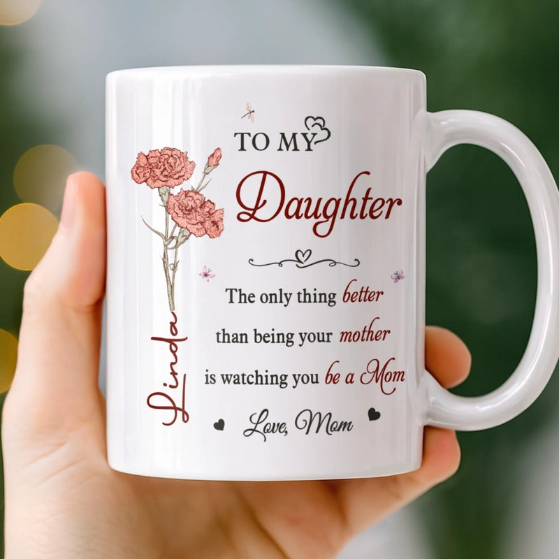 Custom Mug - Personalized Mother's Day Gifts For Daughter, Daughter-In-Law, Granddaughter - The Best Part Of Being Your Mom