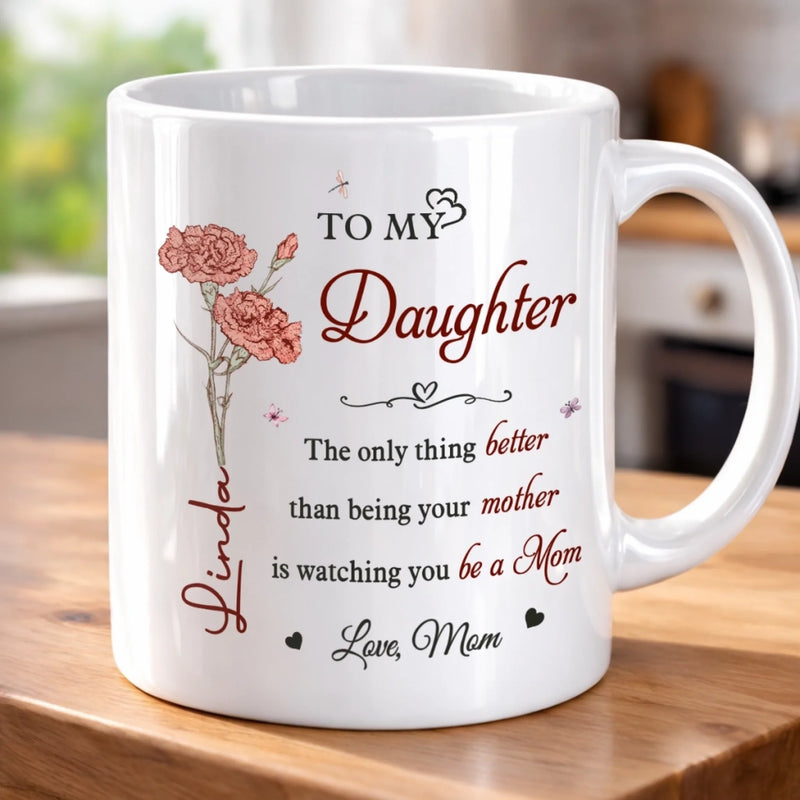 Custom Mug - Personalized Mother's Day Gifts For Daughter, Daughter-In-Law, Granddaughter - The Best Part Of Being Your Mom