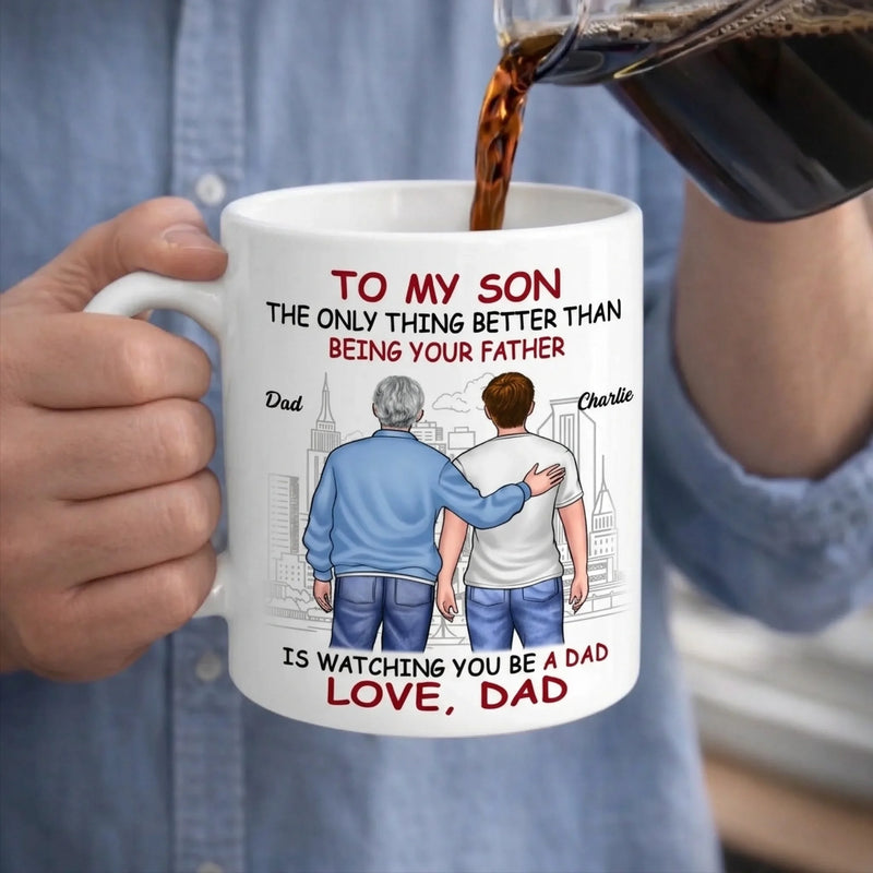Proud Of You - Family Personalized Custom Mug - Father's Day, Gift For Son