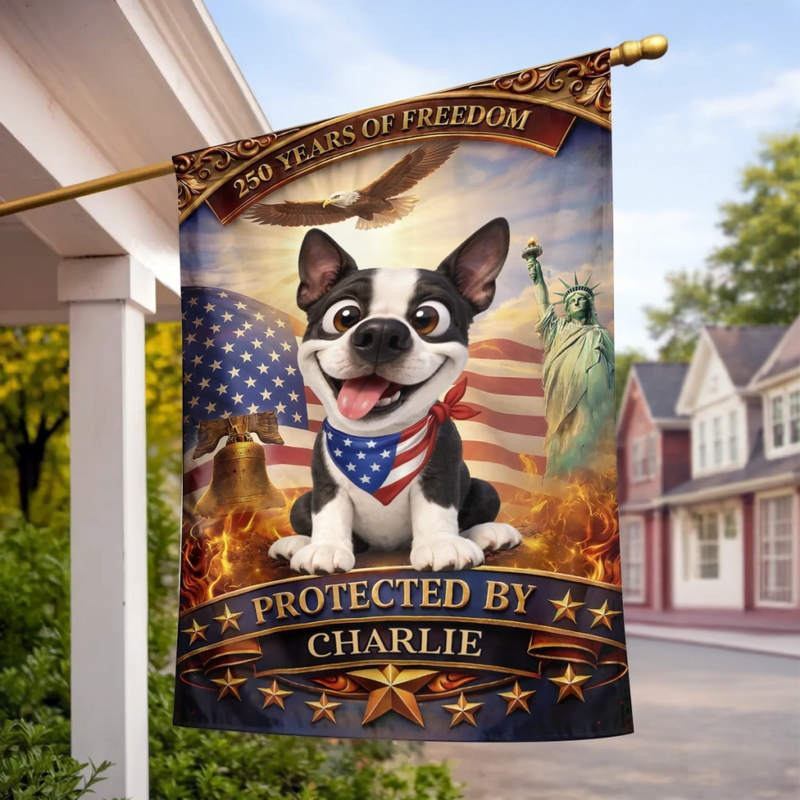 Custom Flag - Personalized America 250th Anniversary Gifts For Dog Lovers, Dog Dad And Mom - Paws Of Freedom