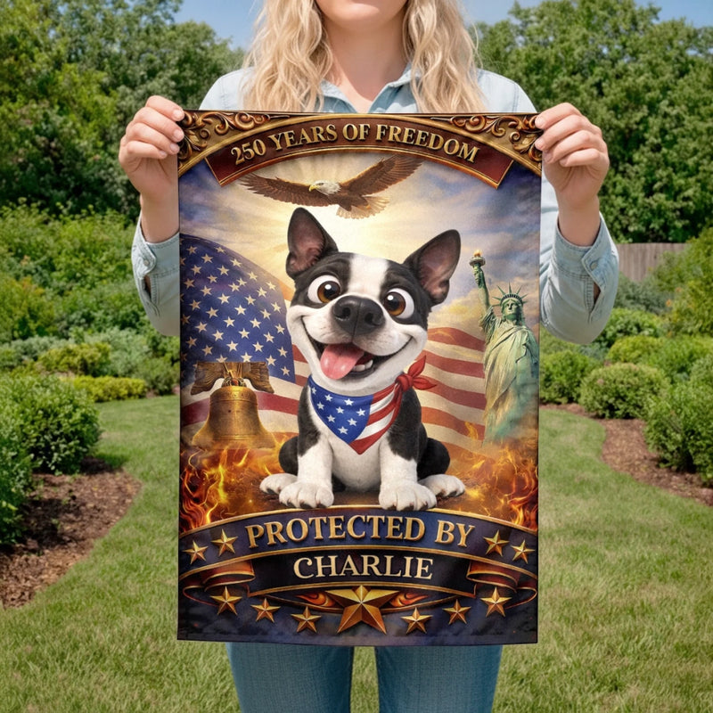 Custom Flag - Personalized America 250th Anniversary Gifts For Dog Lovers, Dog Dad And Mom - Paws Of Freedom