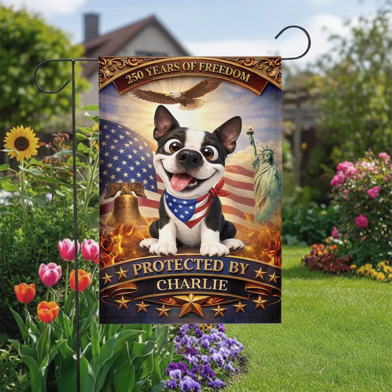 Custom Flag - Personalized America 250th Anniversary Gifts For Dog Lovers, Dog Dad And Mom - Paws Of Freedom
