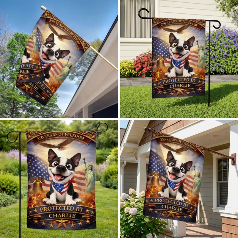 Custom Flag - Personalized America 250th Anniversary Gifts For Dog Lovers, Dog Dad And Mom - Paws Of Freedom