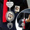 Custom Photo Graduation Tassel Heart & Angel Wing Charm - Personalized Graduation, Memorial Sympathy Gift For Family Members, Siblings, Brothers, Sisters - Carrying Her Into Every New Chapter