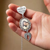 Custom Photo Graduation Tassel Heart & Angel Wing Charm - Personalized Graduation, Memorial Sympathy Gift For Family Members, Siblings, Brothers, Sisters - Carrying Her Into Every New Chapter
