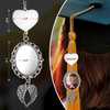 Custom Photo Graduation Tassel Heart & Angel Wing Charm - Personalized Graduation, Memorial Sympathy Gift For Family Members, Siblings, Brothers, Sisters - Carrying Her Into Every New Chapter