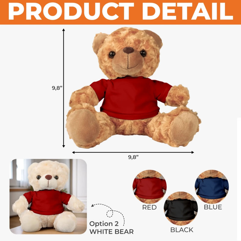 Custom Photo Teddy Bear Plush - Personalized Graduation, Memorial Sympathy Gift For Family Members, Siblings, Brothers, Sisters - Walking Beside You On Graduation Day