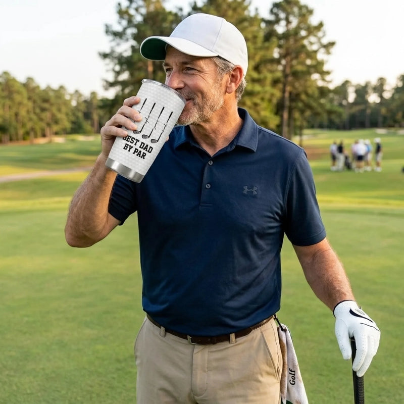 Custom Tumbler - Personalized Father's Day Golf Gifts For Dad, Grandpa - Best Dad By Par