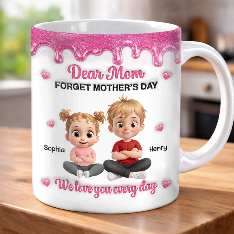 Custom 3D Inflated Effect Printed Mug - Personalized Mother's Day Gifts For Mom, Grandma - We Choose You Every Day