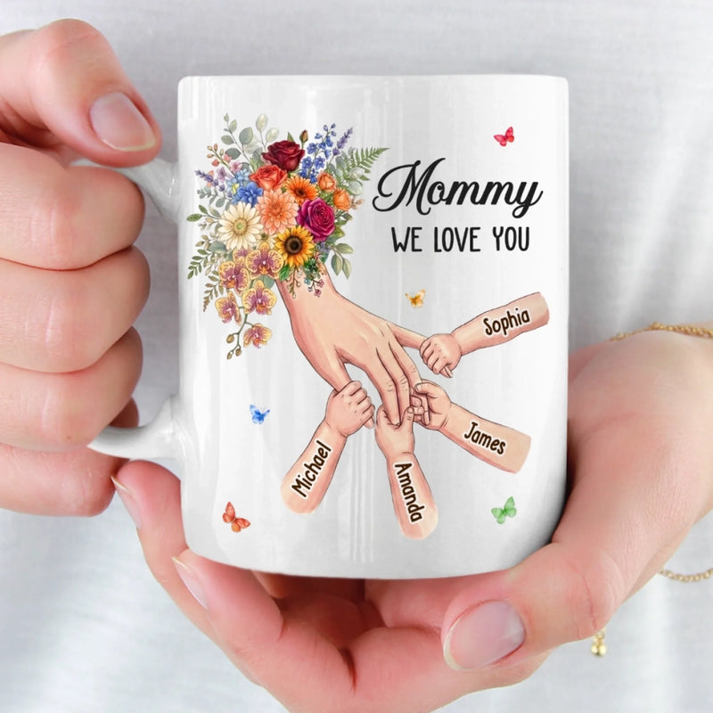 Custom Mug - Personalized Mother's Day Gifts For Mom, Grandma - Every Little Hand Holds Big Love
