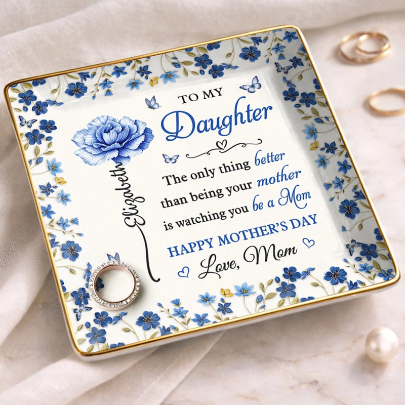 Custom Full-Print Jewelry Dish - Personalized Mother's Day Gifts For Daughter - A Daughter Is A Lifetime Of Love