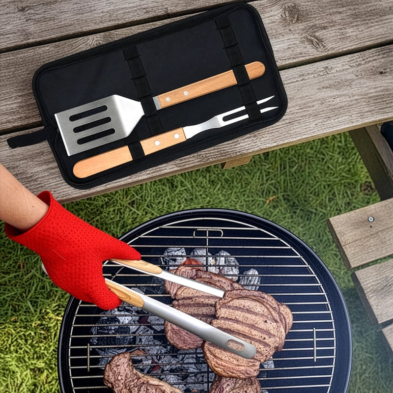 Custom BBQ Tool Set With Storage Bag - Personalized Father's Day Birthday Gifts For Dad, Grandpa - Dad’s Kitchen, Best In Town