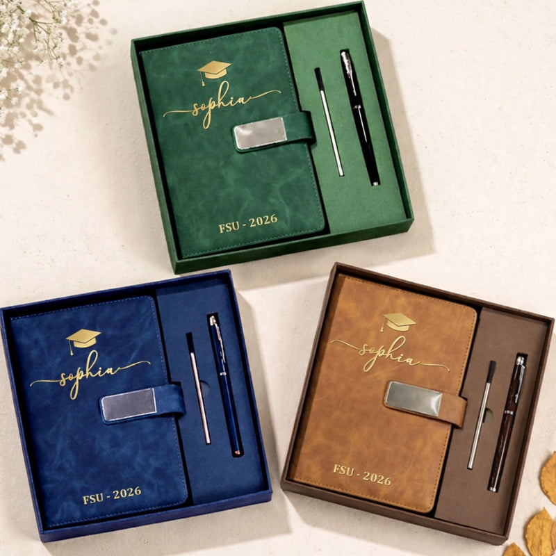 Custom PU Leather Notebook - Personalized Graduation Gifts For Him, Her - Success Starts With A Dream