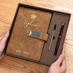Custom PU Leather Notebook - Personalized Graduation Gifts For Him, Her - Success Starts With A Dream