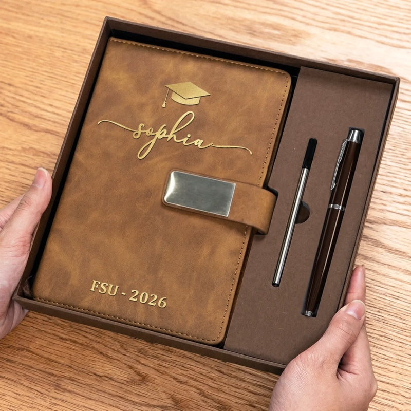 Custom PU Leather Notebook - Personalized Graduation Gifts For Him, Her - Success Starts With A Dream