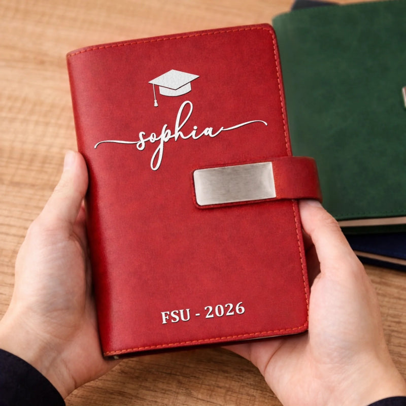 Custom PU Leather Notebook - Personalized Graduation Gifts For Him, Her - Success Starts With A Dream