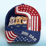 Custom Name Patriotic Dog Dad Gifts for Men - Personalized Classic Cap