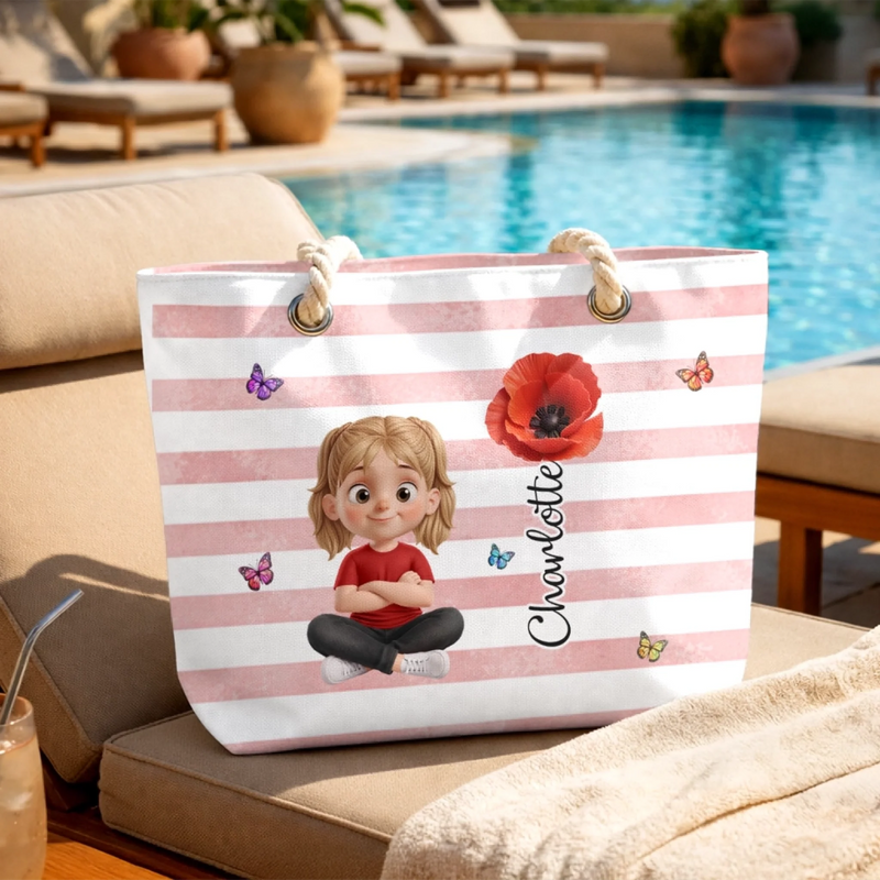 Custom Beach Bag - Personalized Summer Vacation And Travel Gifts For Best Friends, Family - Vitamin Sea Therapy