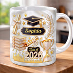 Custom 3D Inflated Effect Printed Mug - Personalized Graduation Gifts For Him, Her - A Milestone Worth Celebrating