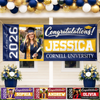Custom Photo Polyester Outdoor Banner - Personalized Graduation Gifts For Him, Her - Hard Work Pays Off