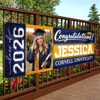 Custom Photo Polyester Outdoor Banner - Personalized Graduation Gifts For Him, Her - Hard Work Pays Off