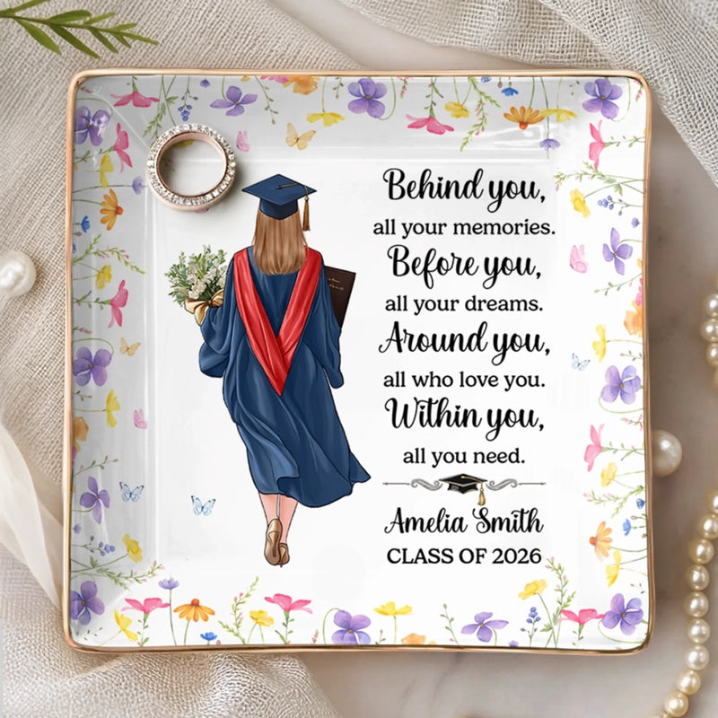 Custom Full-Print Jewelry Dish - Personalized Graduation Gifts For Her - Dreams Look Beautiful On You